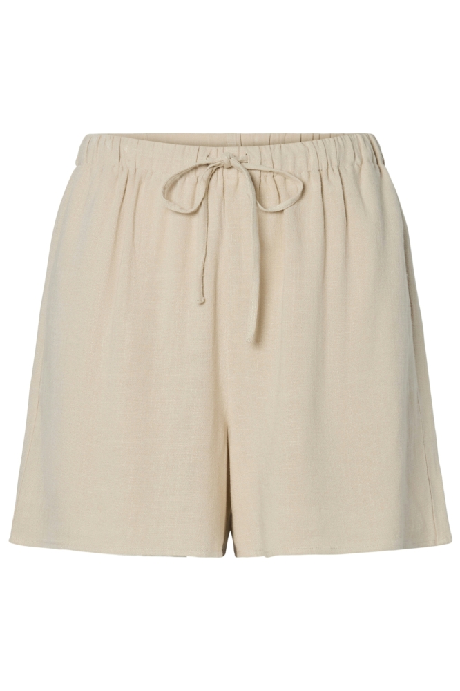 Pieces beige dames korte broek | Vooraanzicht