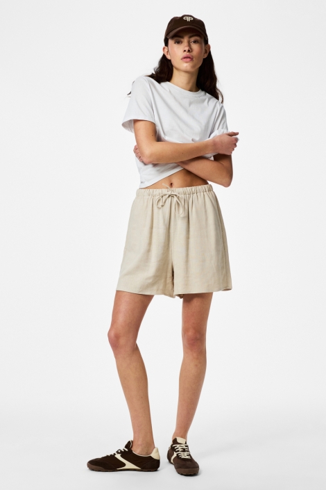 Pieces beige dames korte broek | Model