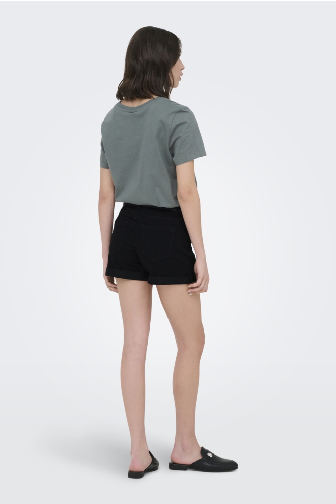 Jacqueline de Yong zwarte dames korte broek | Model achteraanzicht