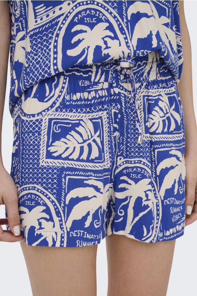 Jacqueline de Yong blauwe dames korte broek | Model vooraanzicht