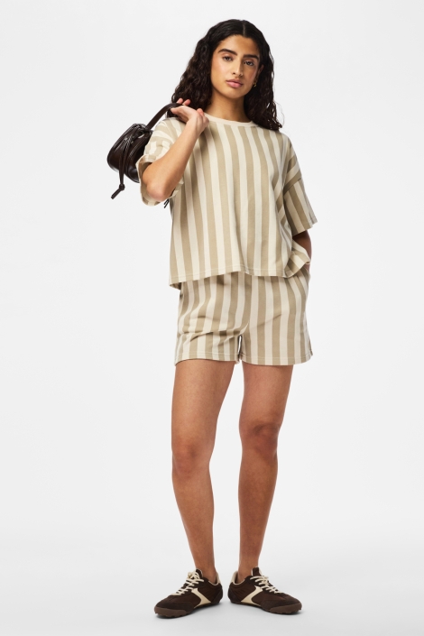Pieces beige dames korte broek | Model