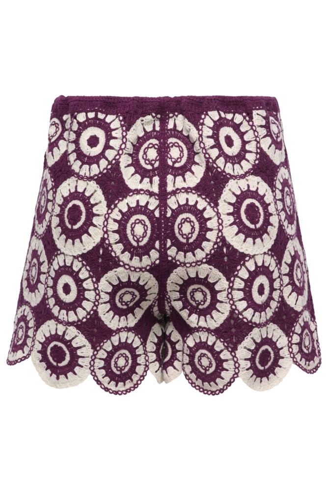 Only bordeaux dames korte broek | Achteraanzicht