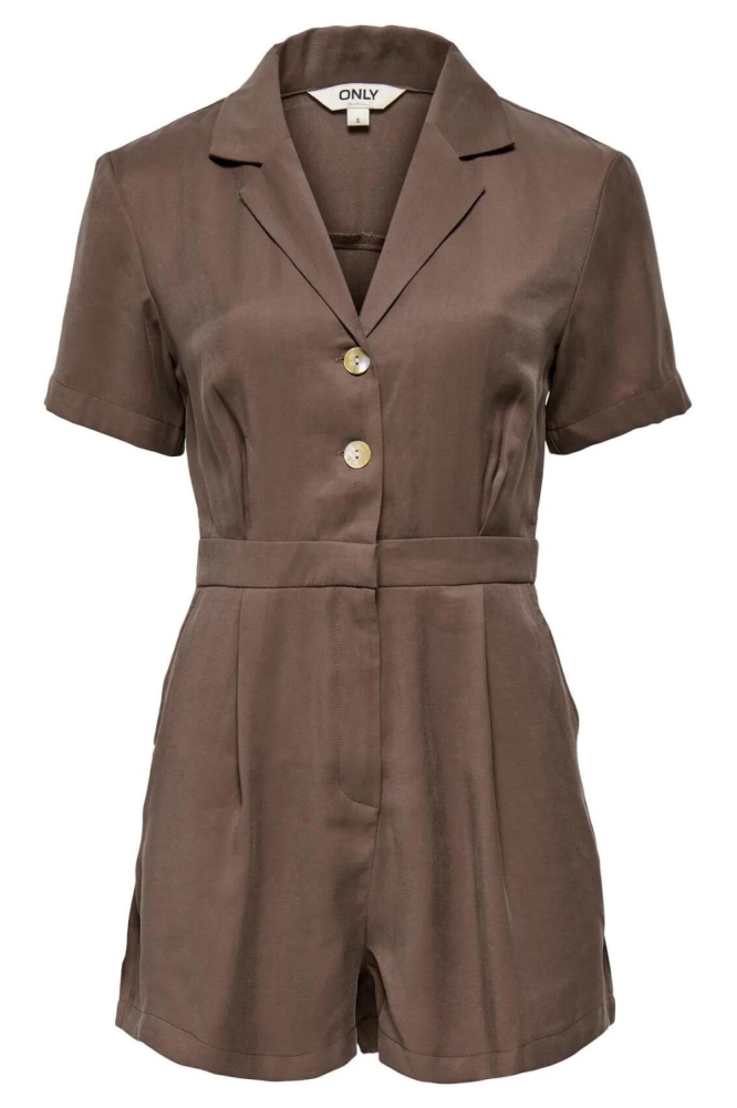 Only bruine dames jumpsuit | Vooraanzicht