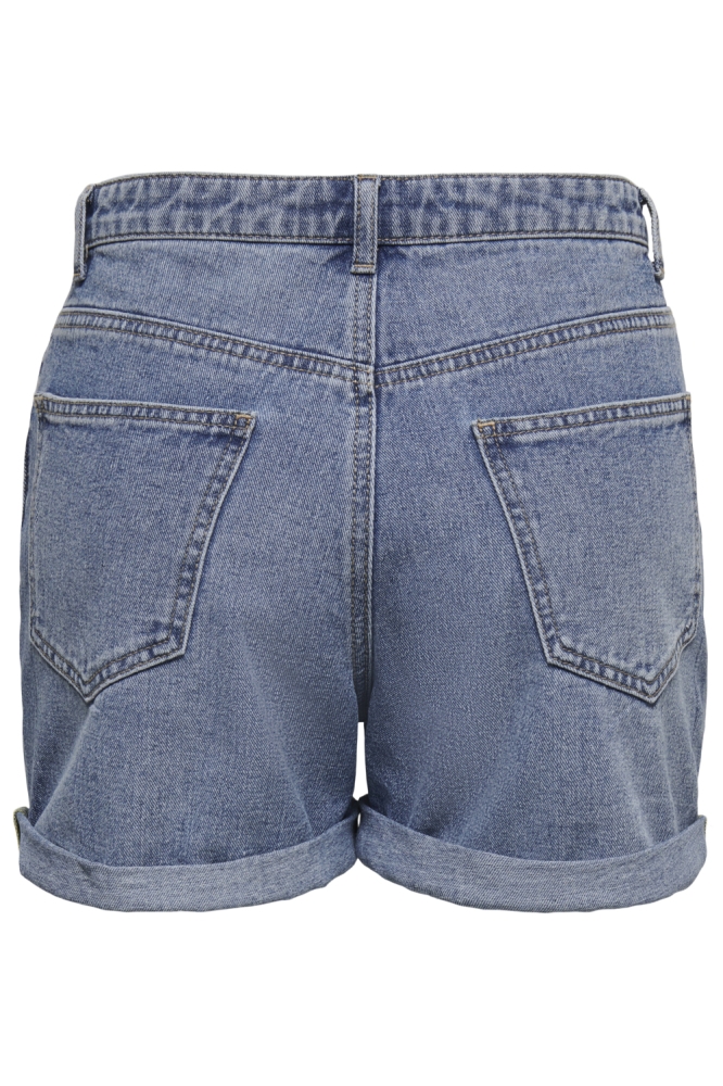 Only blauwe dames korte broek | Achteraanzicht