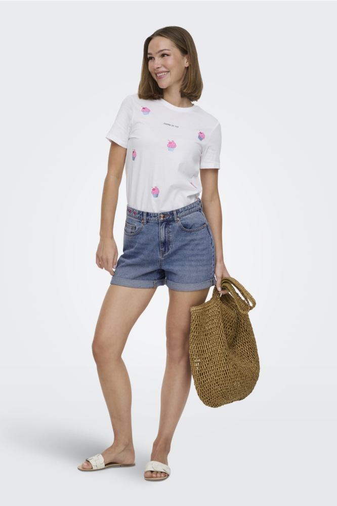 Only blauwe dames korte broek | Model