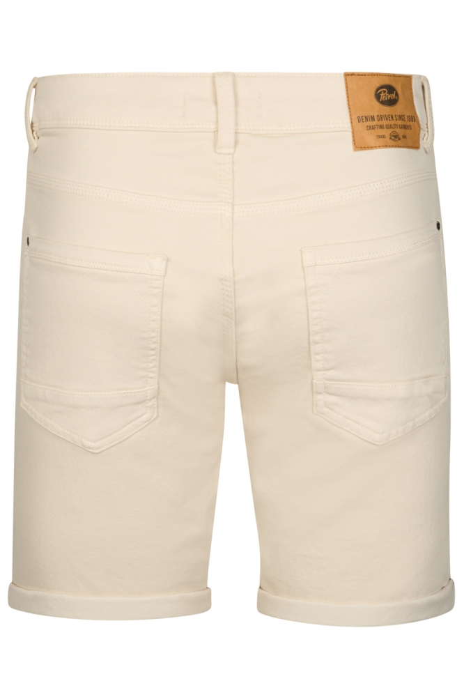 Petrol Industries ecru heren korte broek | Achteraanzicht