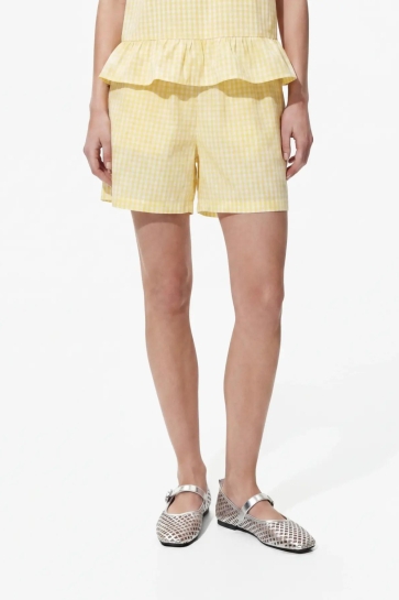 Pieces Broek PCBIBBY HW SHORTS WVN 17163416 LEMON DROP/ CLOUD DANCER