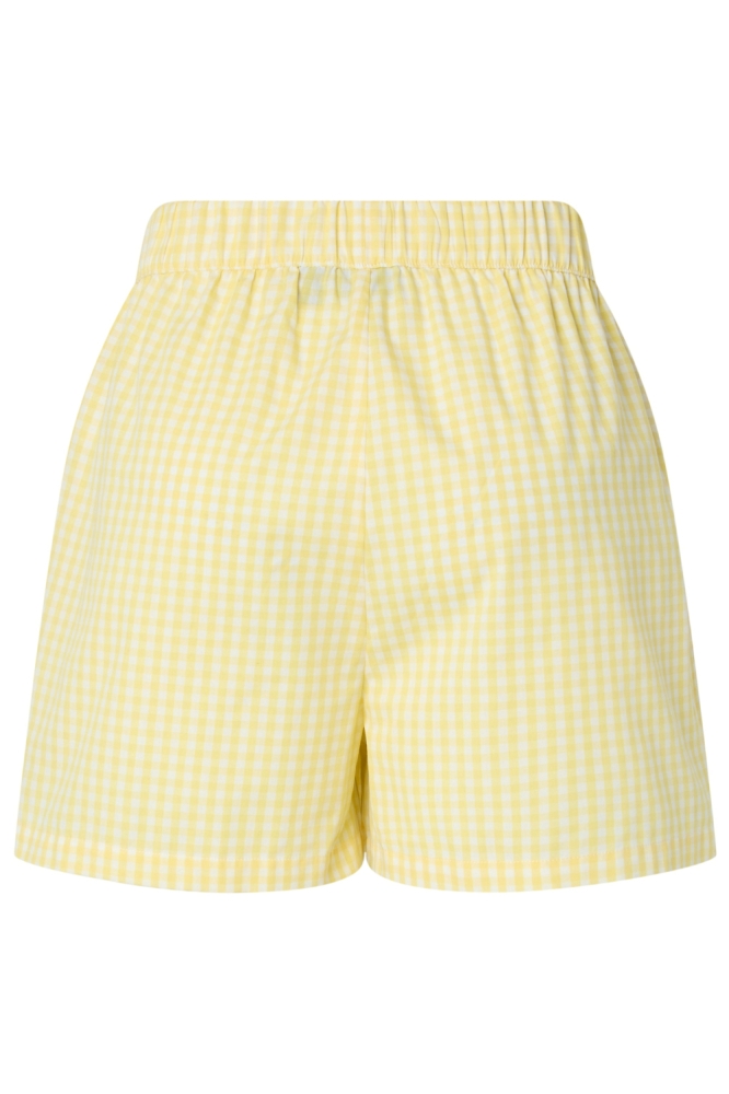 Pieces gele dames korte broek | Achteraanzicht