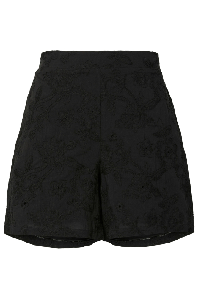 Pieces zwarte dames korte broek | Achteraanzicht