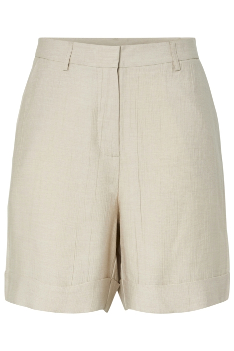 Pieces beige dames korte broek | Vooraanzicht