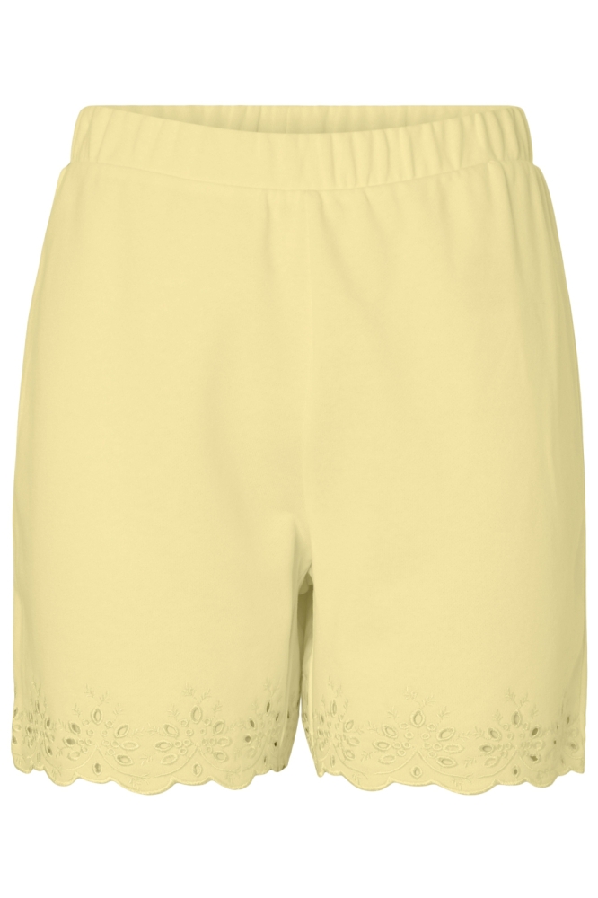 Pieces gele dames korte broek | Vooraanzicht