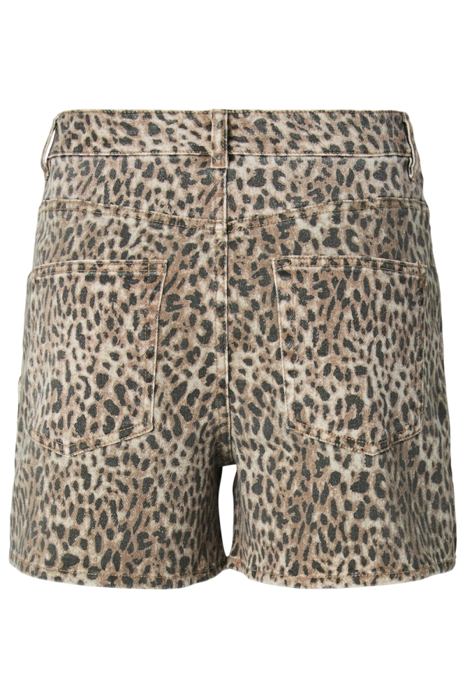 Pieces beige dames korte broek | Achteraanzicht