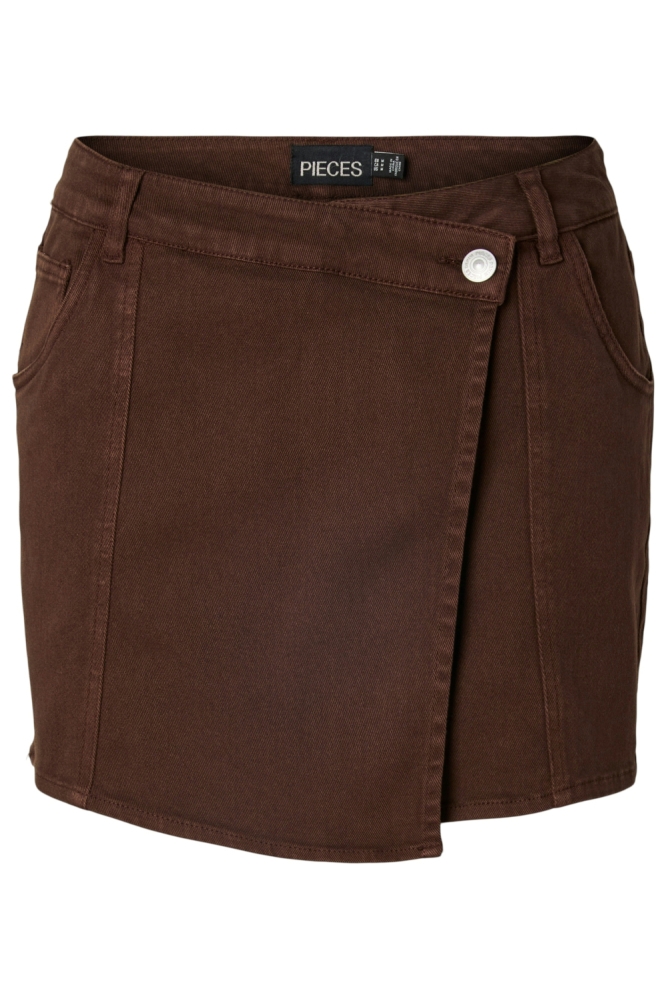 Pieces bruine dames korte broek | Vooraanzicht