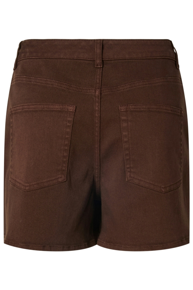 Pieces bruine dames korte broek | Achteraanzicht
