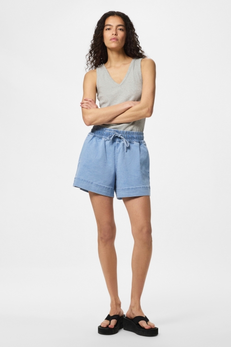 Pieces blauwe dames korte broek | Model