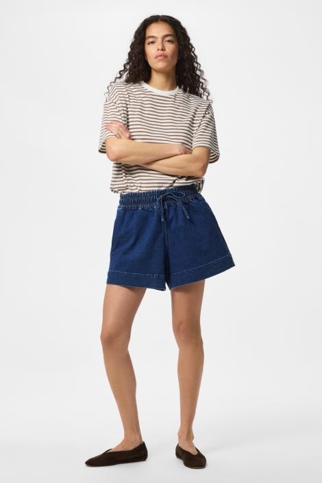 Pieces blauwe dames korte broek | Model