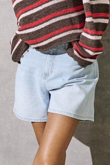 Only Korte broek ONLPHINE HW DECO DNM SHORTS MAE 15375264 Light Blue Denim