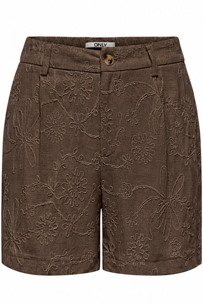 Only bruine dames korte broek | Vooraanzicht
