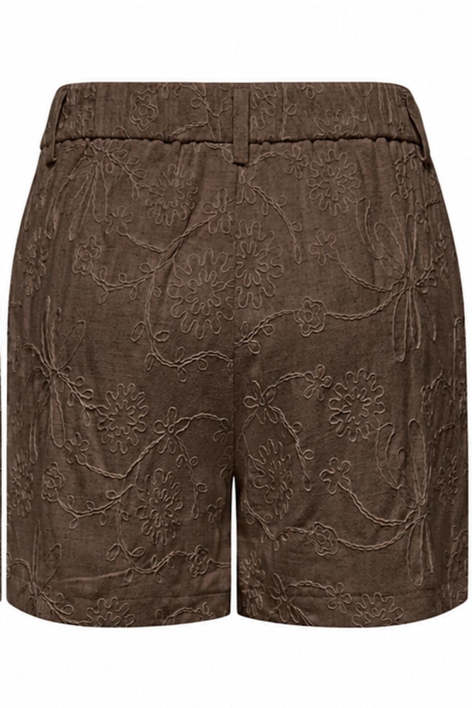 Only bruine dames korte broek | Achteraanzicht