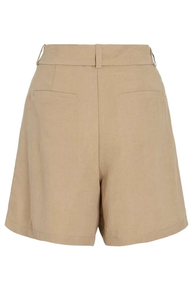 Vila taupe dames korte broek | Achteraanzicht