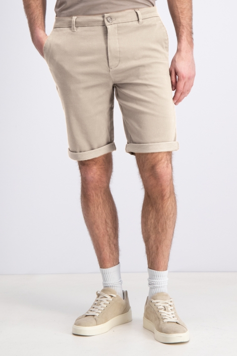Gabbiano beige heren korte broek | Model vooraanzicht