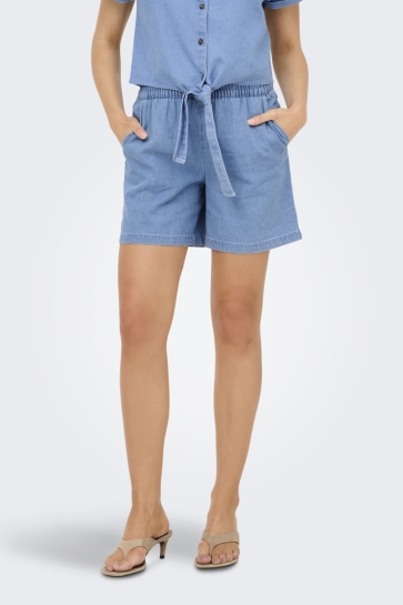 Jacqueline de Yong Broek JDYAIKO HW STRING SHORTS WVN 15384089 LIGHT BLUE DENIM