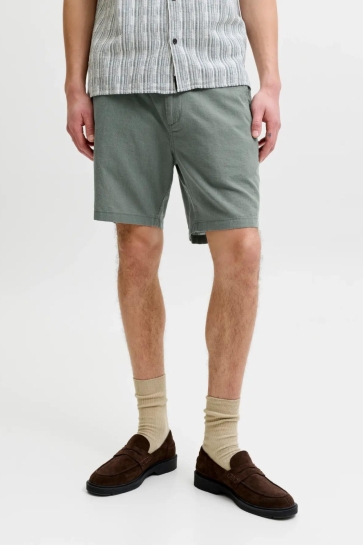 Jack & Jones Korte broek JPSTACE SUMMER LINEN BLEND SHORT RE 12248627 Avage Green
