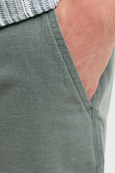 Jack & Jones groene heren korte broek | Close up