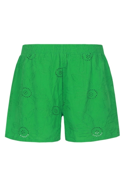 Fluresk groene dames korte broek | Achteraanzicht