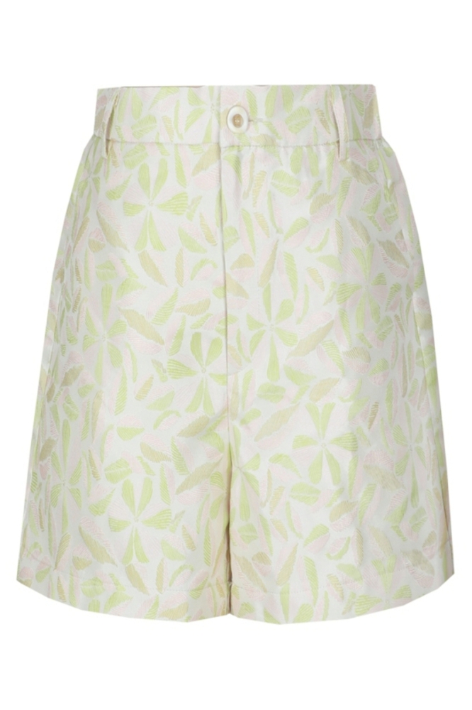 Fluresk gele dames korte broek | Vooraanzicht