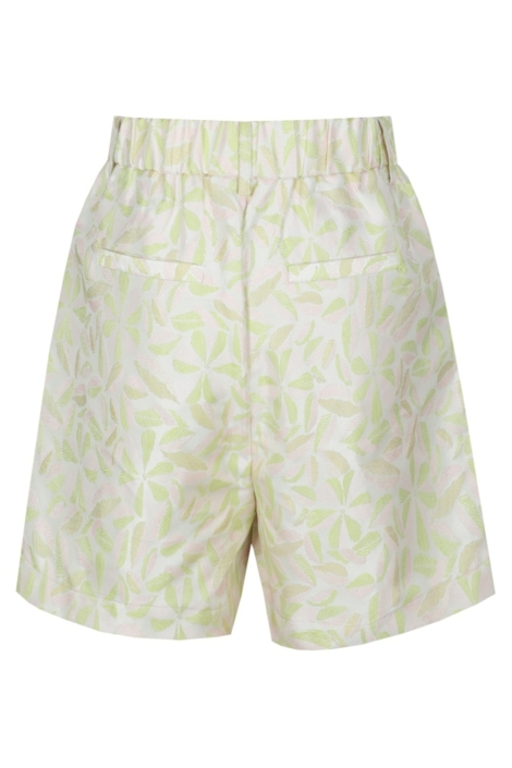 Fluresk gele dames korte broek | Achteraanzicht