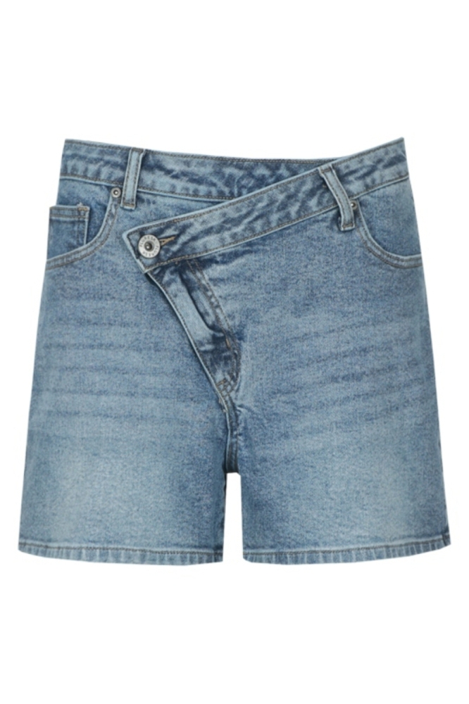 Fluresk blauwe dames korte broek | Vooraanzicht