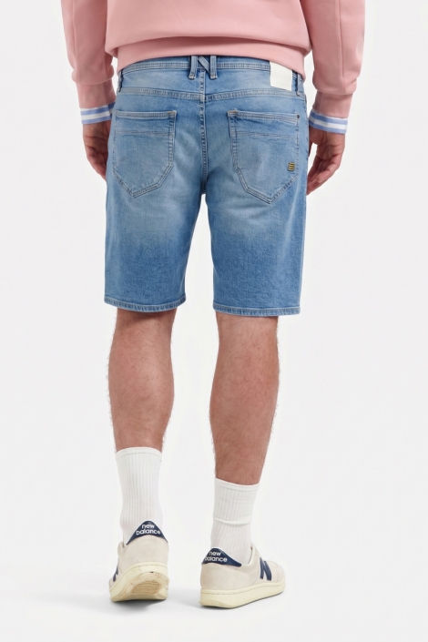 NO-EXCESS blauwe heren korte broek | Model achteraanzicht