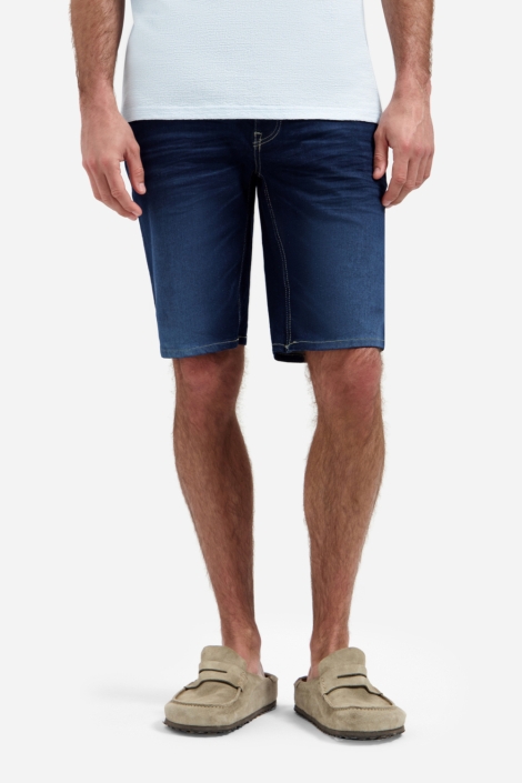 NO-EXCESS blauwe heren korte broek | Model vooraanzicht