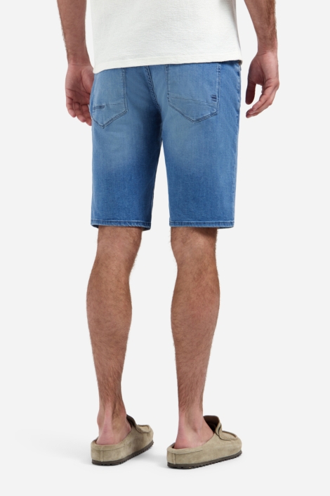 NO-EXCESS blauwe heren korte broek | Model achteraanzicht