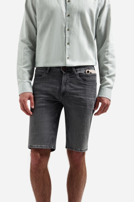 NO-EXCESS grijze heren korte broek | Model vooraanzicht