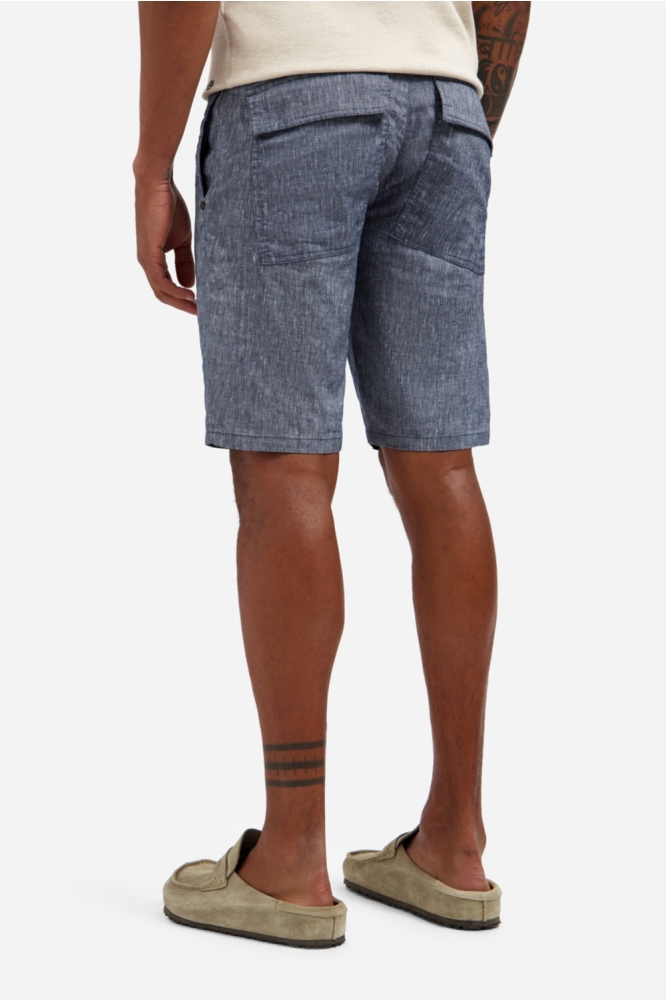 NO-EXCESS blauwe heren korte broek | Model achteraanzicht