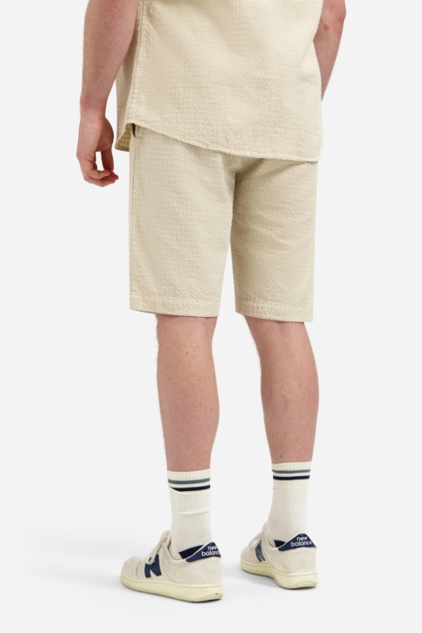 NO-EXCESS beige heren korte broek | Model achteraanzicht