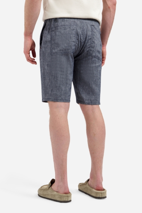 NO-EXCESS blauwe heren korte broek | Model achteraanzicht