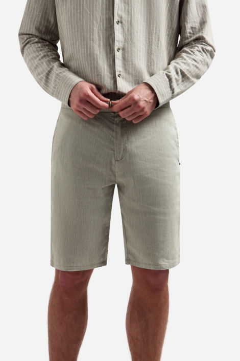 NO-EXCESS taupe heren korte broek | Model vooraanzicht