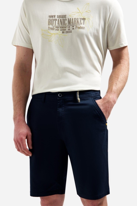 NO-EXCESS blauwe heren korte broek | Model vooraanzicht