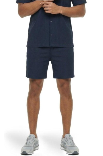 Malelions men ribbed shorts Blauw