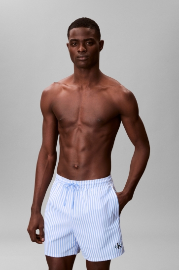 Calvin Klein Broek MEDIUM ZWEMSHORT MET TREKKOORD LV00N61045 SNE PENNY STRIPE/BLUE DESCENT