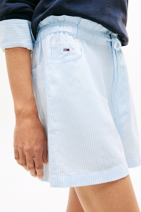 Tommy Jeans blauwe dames korte broek | Model zijaanzicht