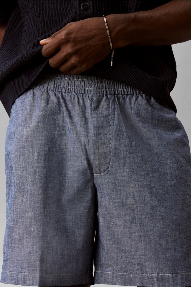 Calvin Klein blauwe heren korte broek | Close up