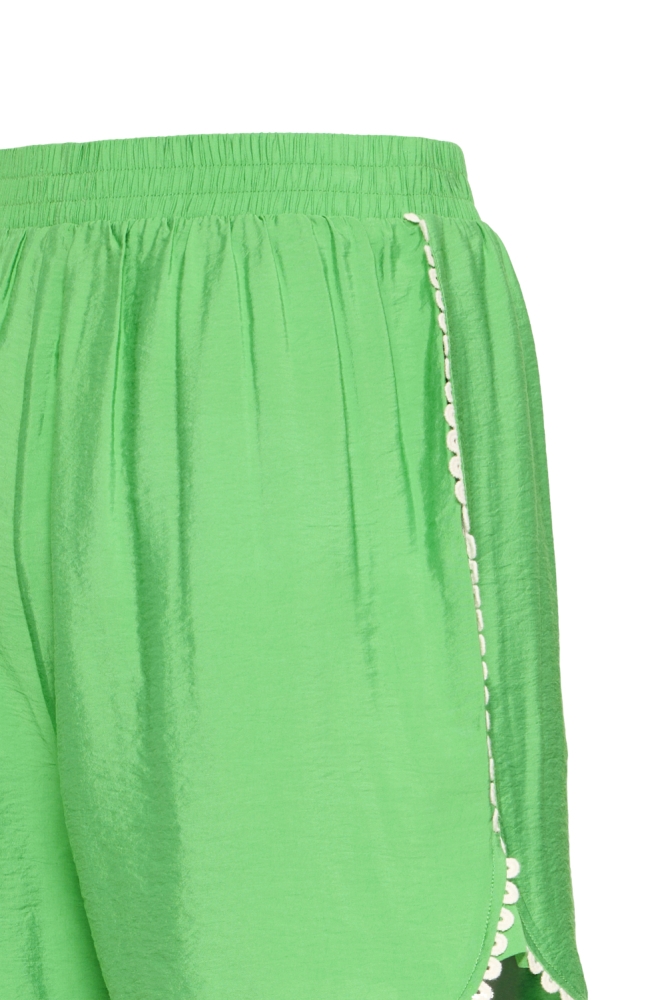 Ichi groene dames korte broek | Close up