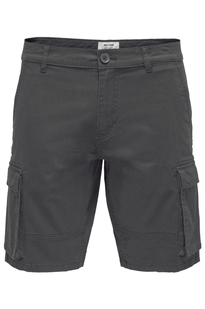 Only & Sons grijze heren korte broek | Vooraanzicht