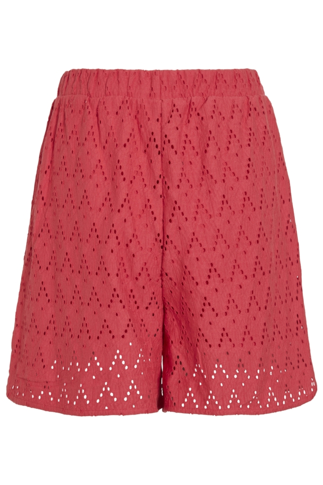 Vila rode dames korte broek | Achteraanzicht