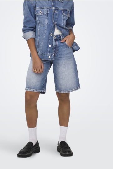 Only Broek ONLMATE REG BAGGY LONG SHORTS DNM N 15340976 MEDIUM BLUE DENIM