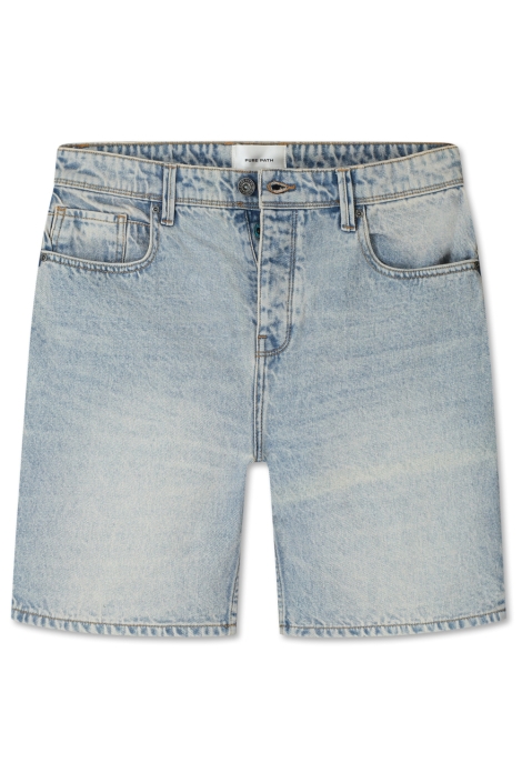 Pure Path blauwe heren korte broek | Vooraanzicht